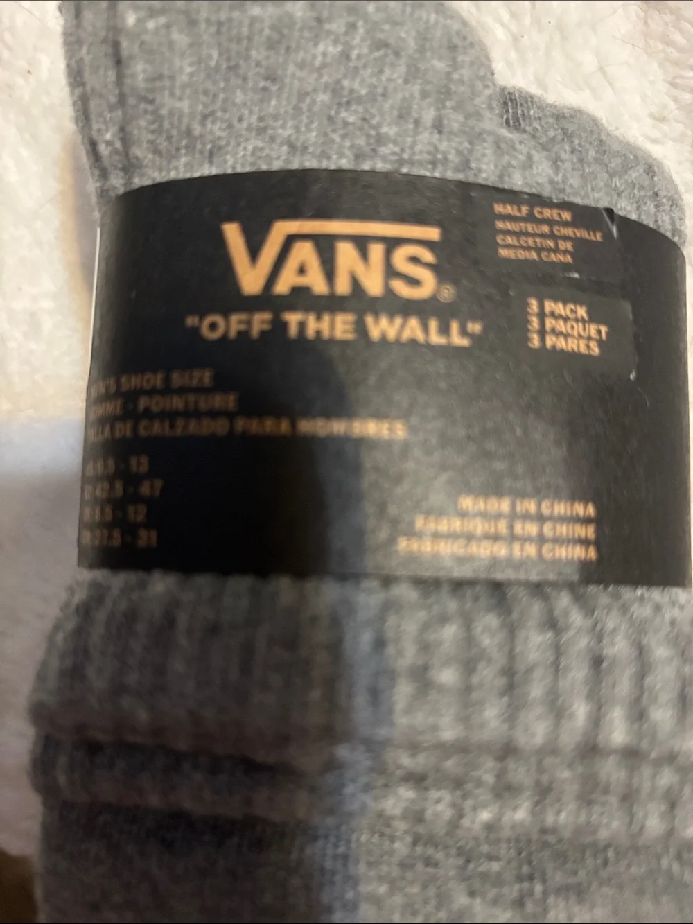 Vans Mens grey 3 pack